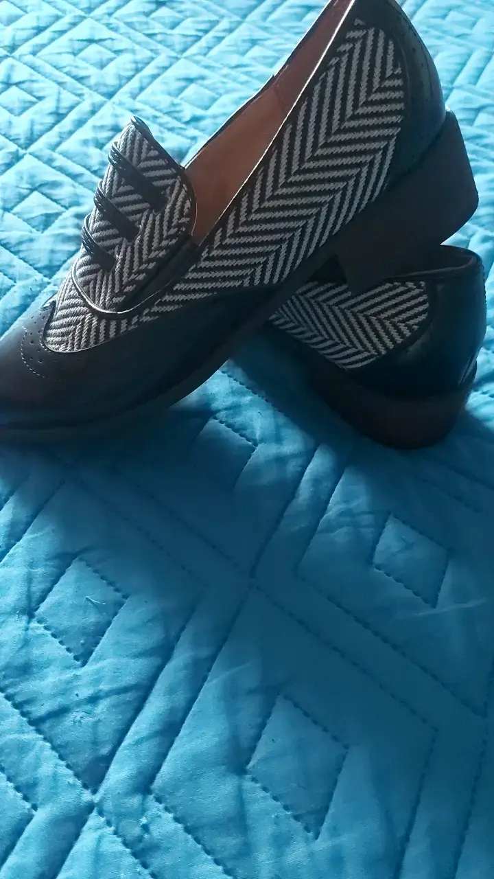 Zapatos Oxford de cuero y tela estampada - 2