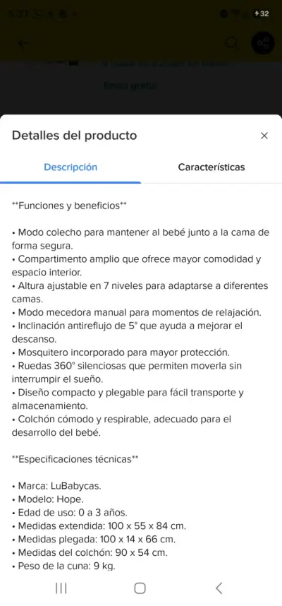 Cuna colecho LuBabycas ajustable para bebé - miniatura 4