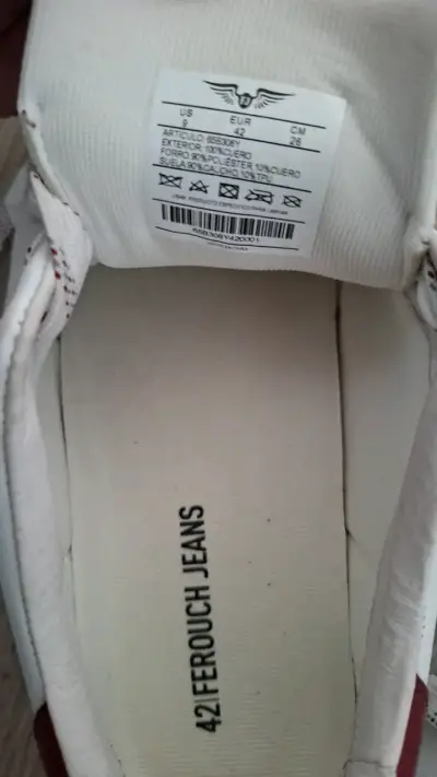 Zapatillas blancas Ferouch Jeans talla 42 - miniatura 2