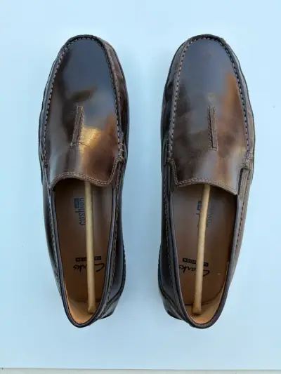 Zapatos de cuero marrón Clarks para hombre - miniatura 3