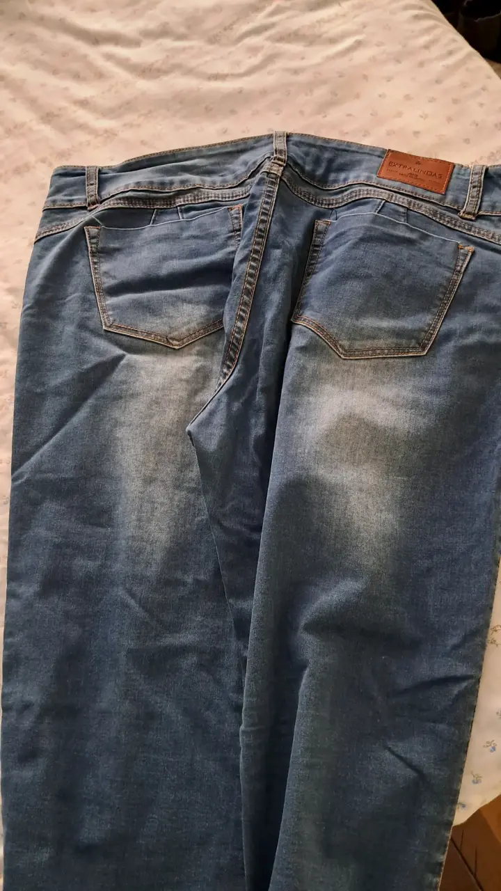 Jeans de mezclilla azul para mujer - 3