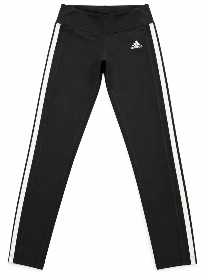 Leggings deportivos negros Adidas con franjas blancas