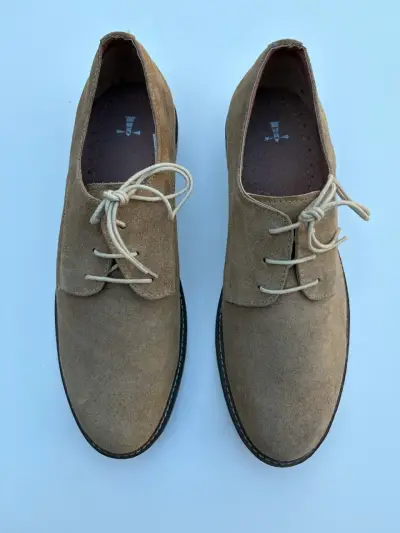 Zapatos de gamuza marrón para hombre - miniatura 1