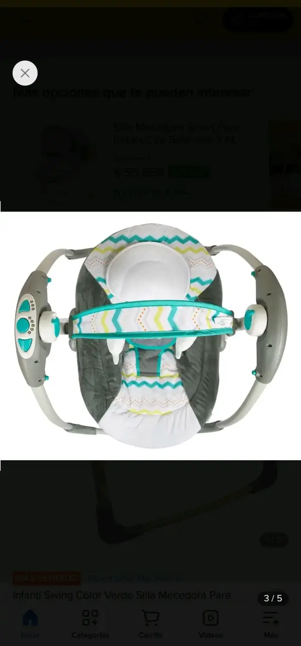 Silla mecedora para bebé con luces y sonidos - 3
