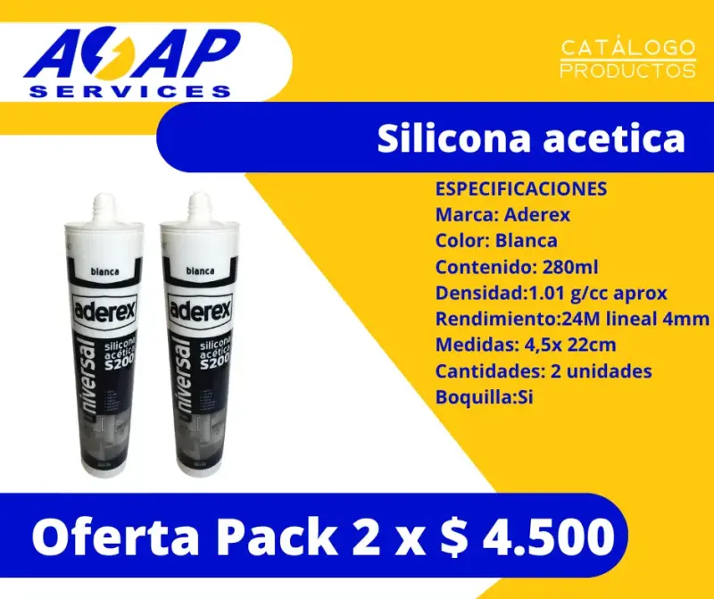 Pack 2 Siliconas Acetica Blanca 280ml - 1