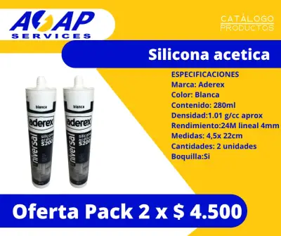 Pack 2 Siliconas Acetica Blanca 280ml - miniatura 1