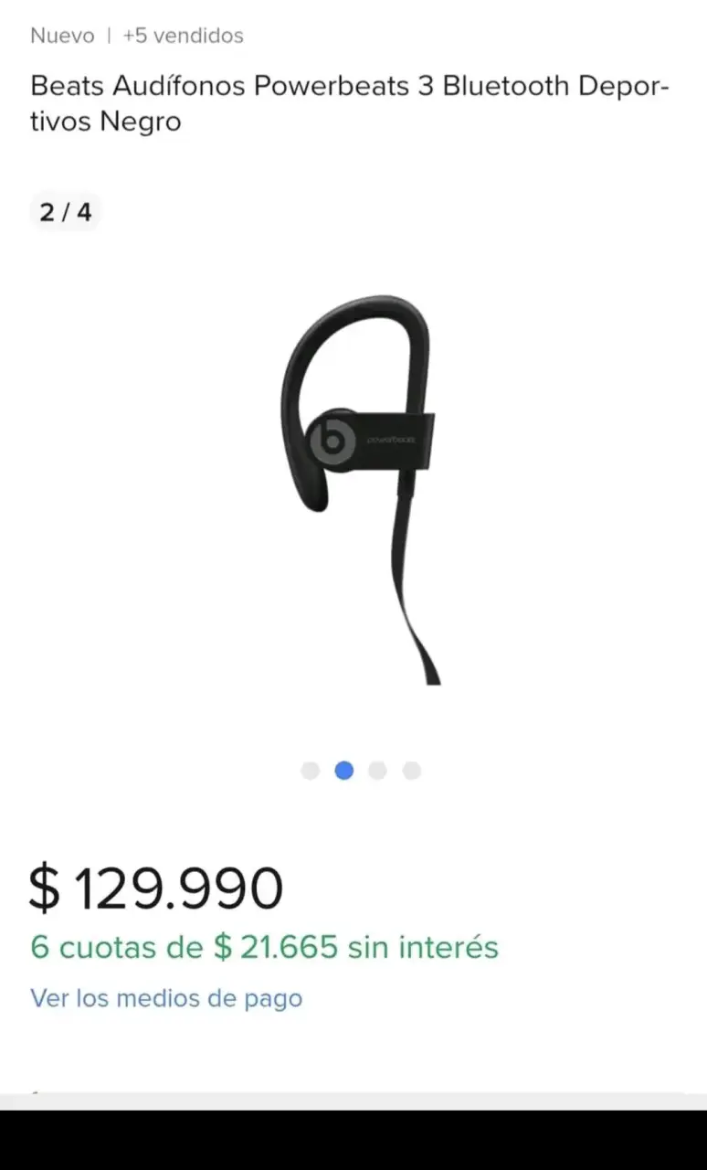 Audífonos Bluetooth Beats Powerbeats 3 Negros - 5