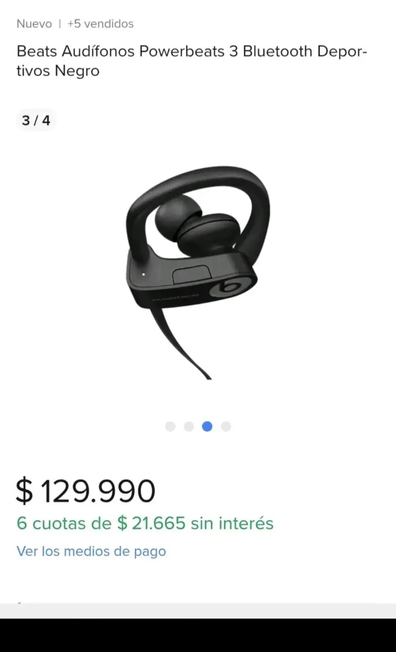 Audífonos Bluetooth Beats Powerbeats 3 Negros - 6