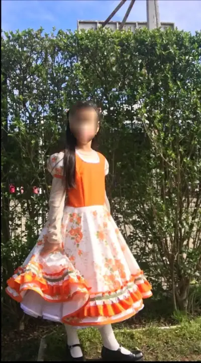 Vestido de Huasa Infantil con Flores - miniatura 1