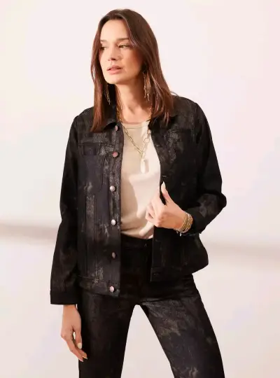 Chaqueta de mezclilla negra con diseño Umbrella - miniatura 3