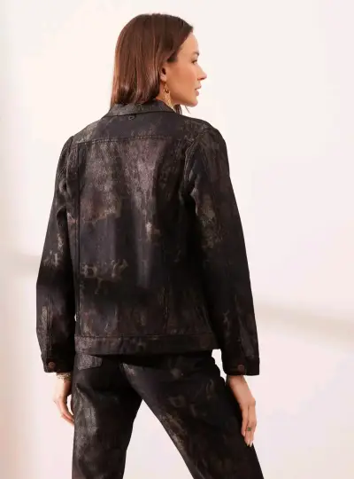 Chaqueta de mezclilla negra con diseño Umbrella - miniatura 4