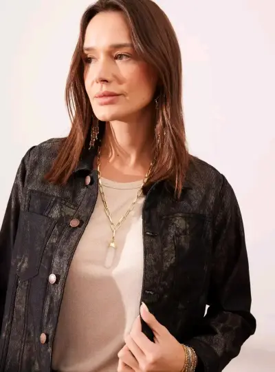 Chaqueta de mezclilla negra con diseño Umbrella - miniatura 5