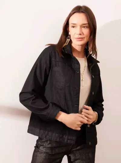 Chaqueta de mezclilla negra con diseño Umbrella - miniatura 6