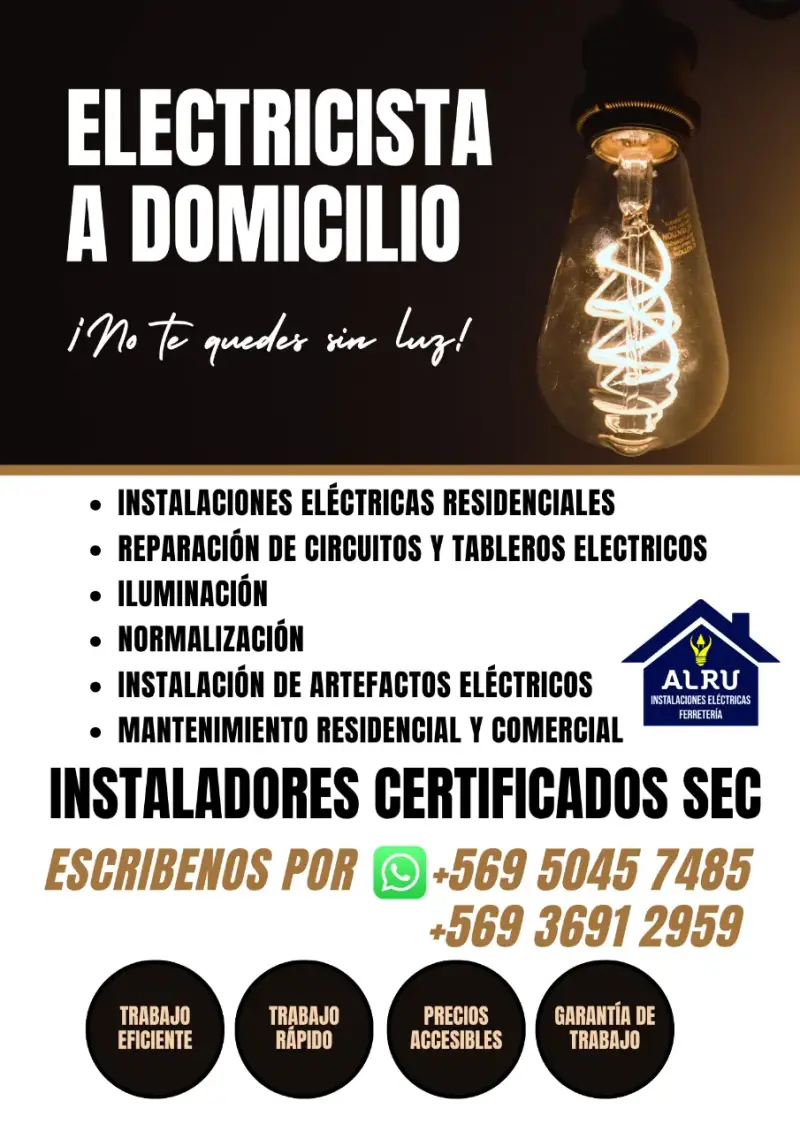 Servicio de Electricista a Domicilio Certificado