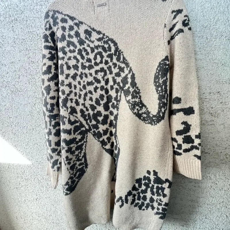 Cárdigan largo con diseño de leopardo Greenfield - 3