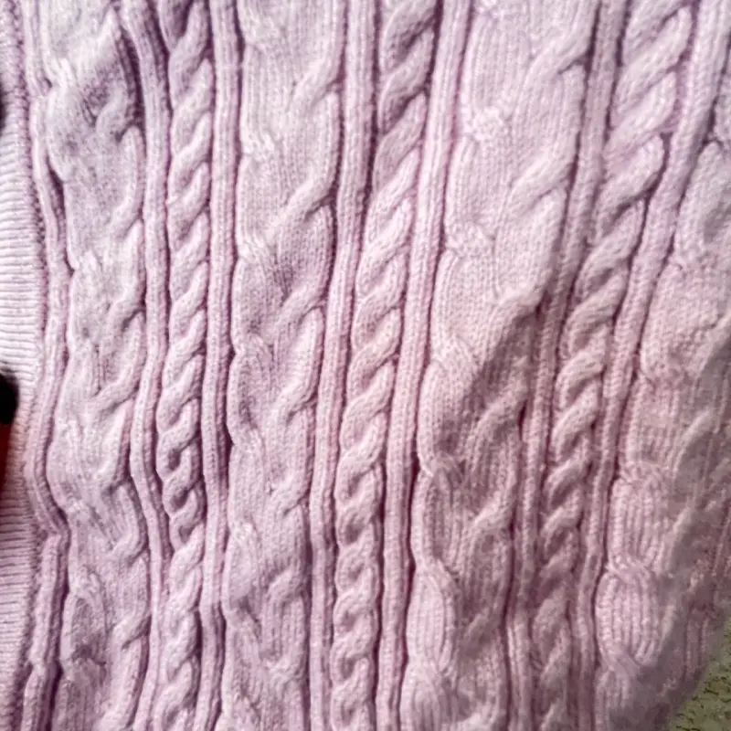 Cardigan de punto lila para mujer Pink Rose - 4