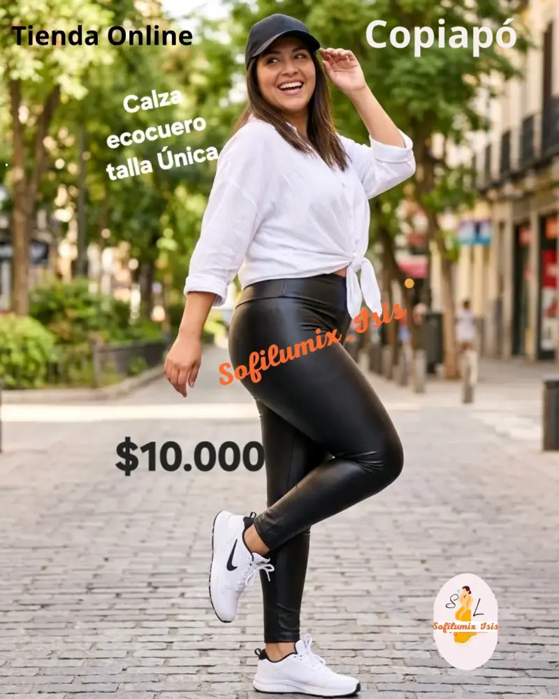 Calza de ecocuero talla única para mujer