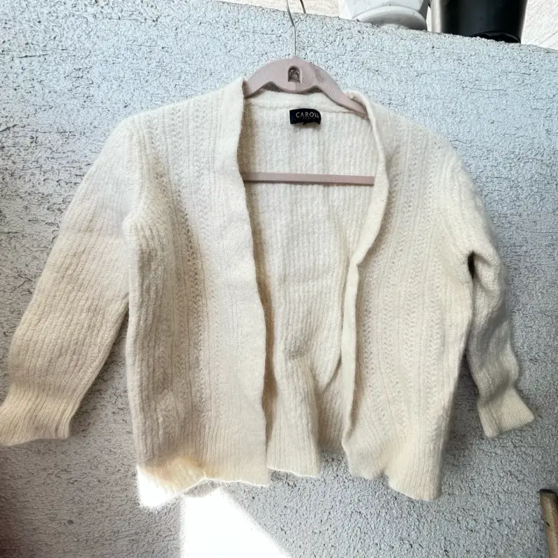 Cárdigan de lana beige para mujer - 1