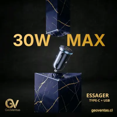 Cargador de Auto Essager 30W Max USB-C - miniatura 1