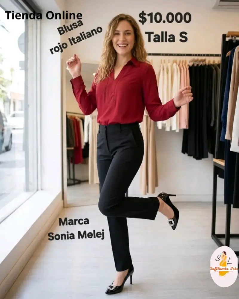 Blusa Roja Italiana Sonia Melej Talla S