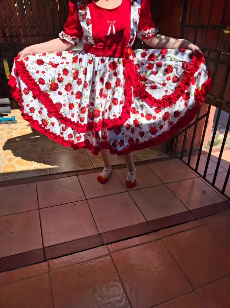 Vestido de Huasa Tradicional Chileno Floral - 1