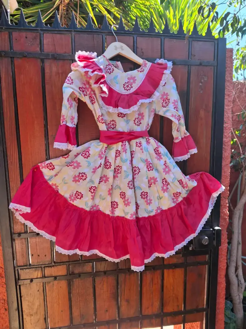 Vestido de Huasa Tradicional Chileno Floral - 5