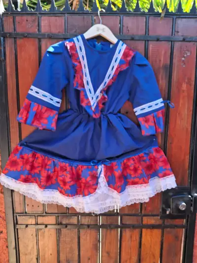 Vestido de Huasa Tradicional Chileno Floral - miniatura 6