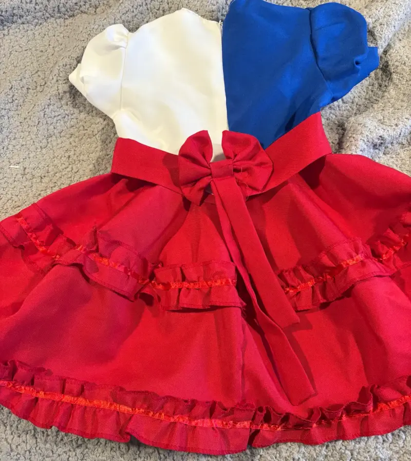 Vestido de niña con diseño bandera chilena talla 2 - 2