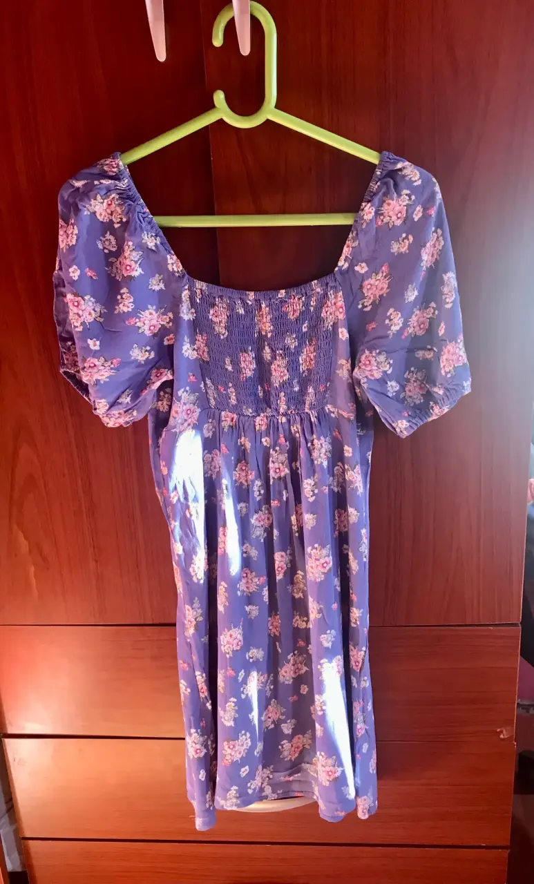 Vestido floral morado mango - 3