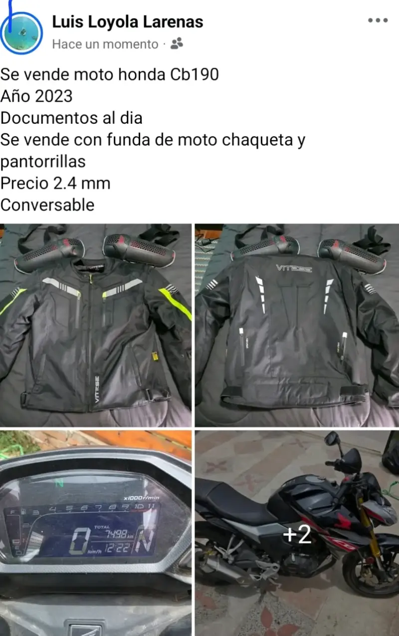 Moto Honda CB190 2023 con accesorios - 3