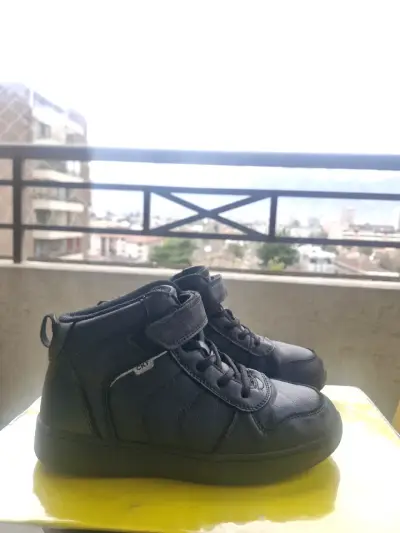 Zapatillas negras de cuero para niños CKX - miniatura 1