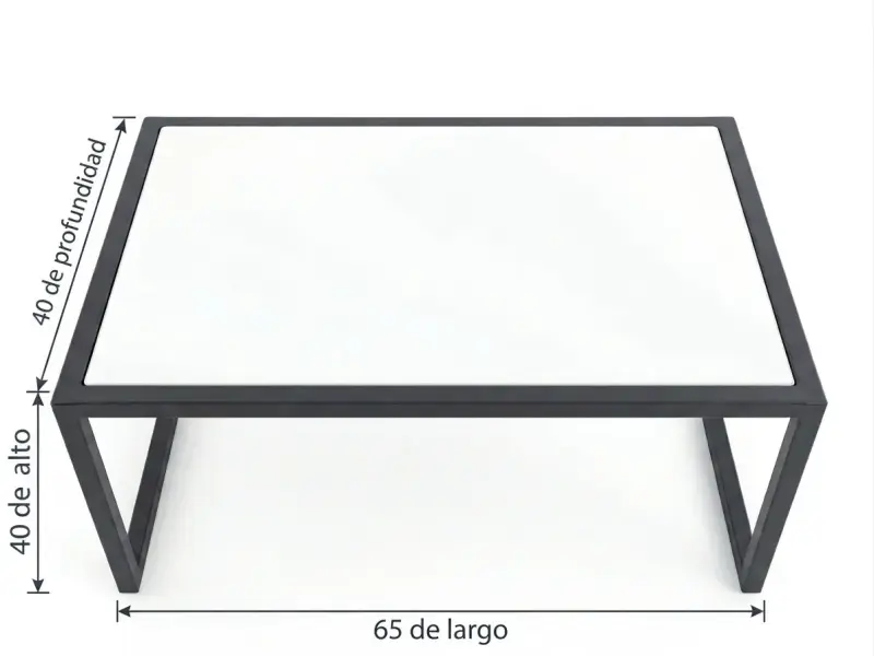 Mesa de centro moderna con estructura metálica - 1