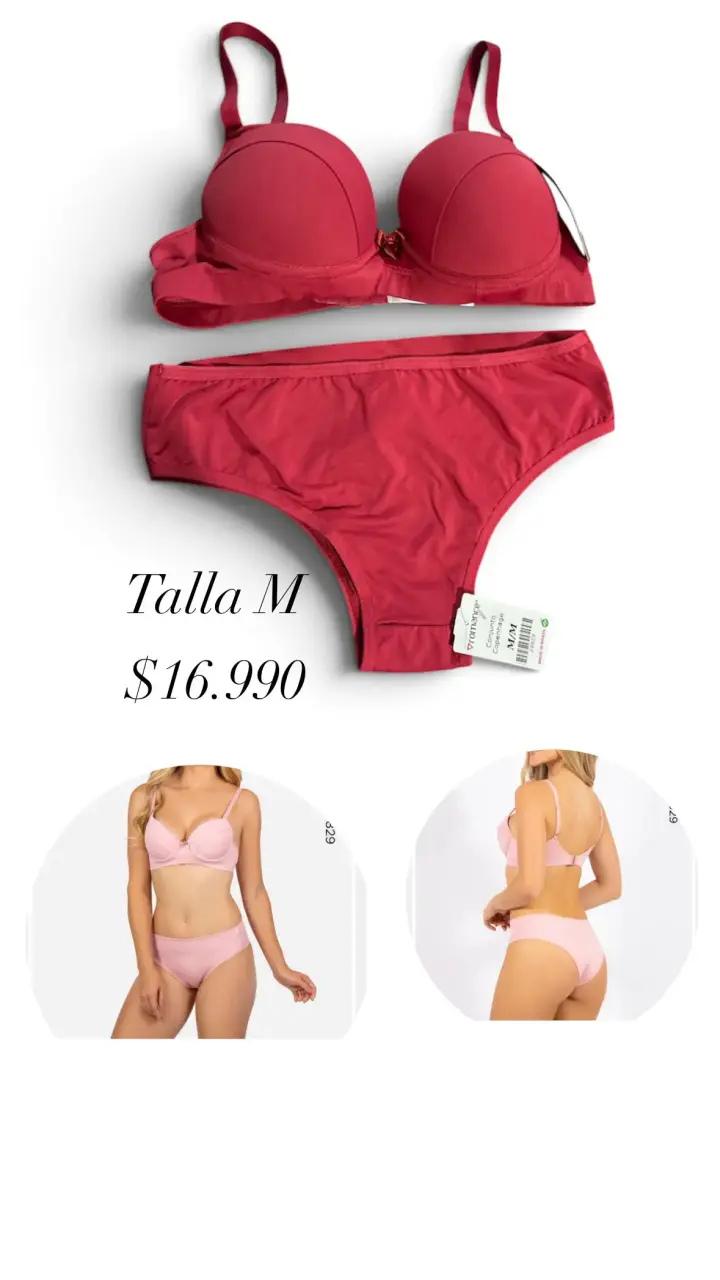 Conjunto de lencería rojo talla M