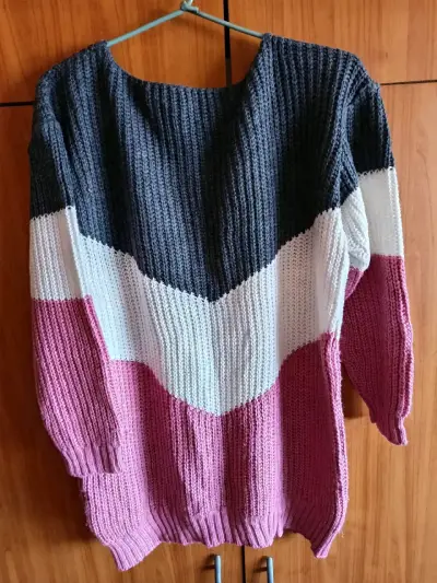 sweater de punto tricolor para mujer - miniatura 2