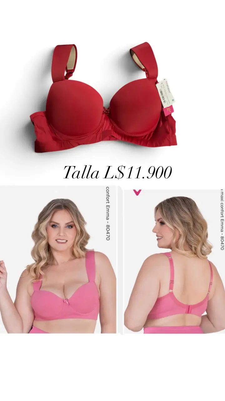 Sostén rojo talla L con soporte cómodo