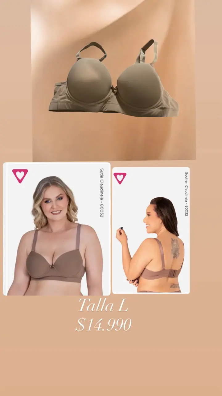 Sostén color beige talla L cómodo