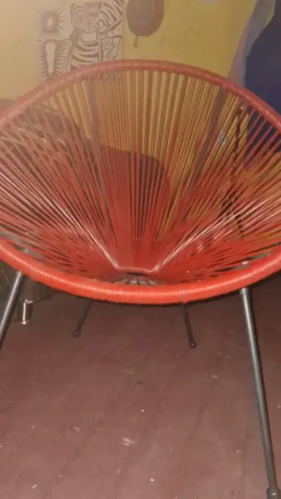 Silla Acapulco roja de diseño moderno - miniatura 2
