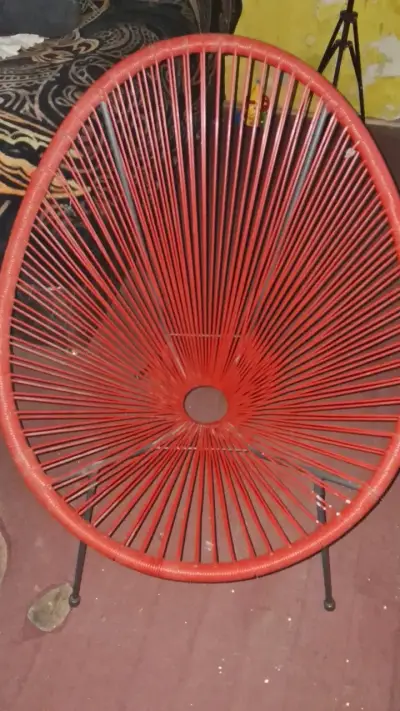 Silla Acapulco roja de diseño moderno - miniatura 3