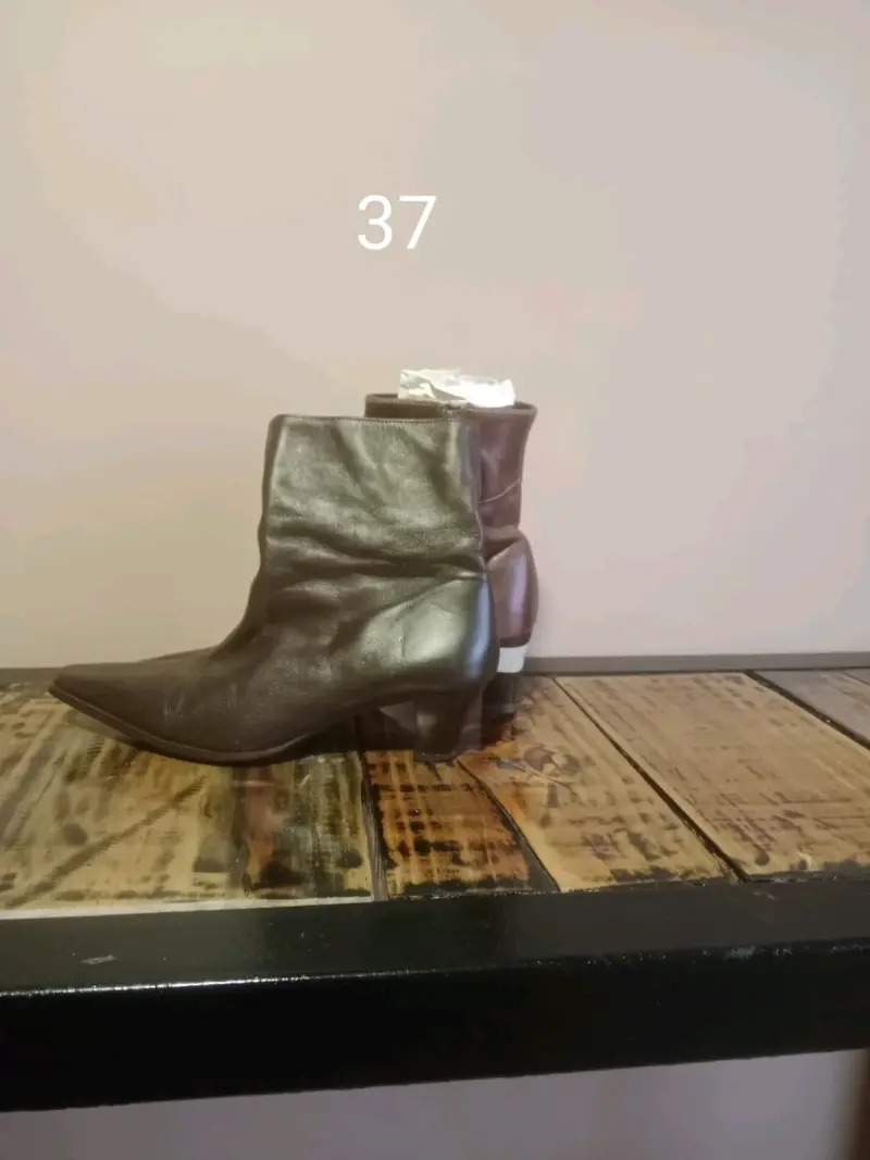 Botines de cuero negro - 5