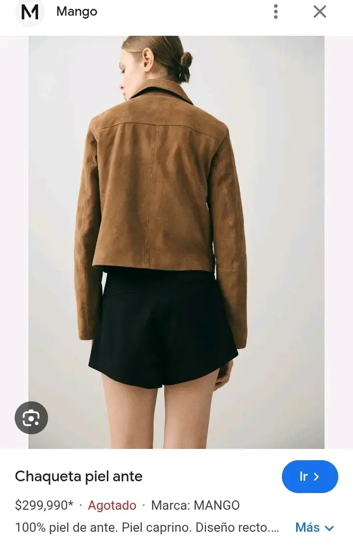 Chaqueta de cuero café Mango - 2