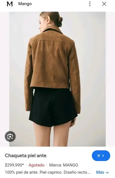 Chaqueta de cuero café Mango - miniatura 2
