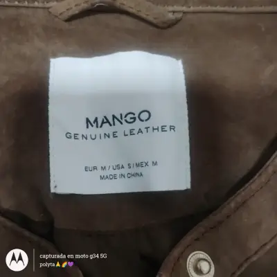 Chaqueta de cuero café Mango - miniatura 5