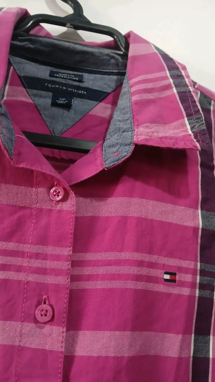 Camisa a cuadros Tommy Hilfiger rosa - 1
