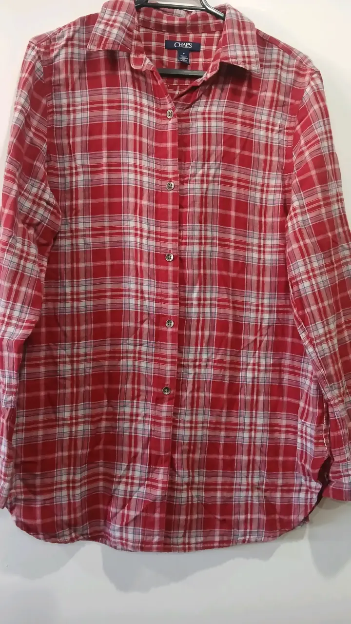 Camisa a cuadros roja Chaps para hombre - 1
