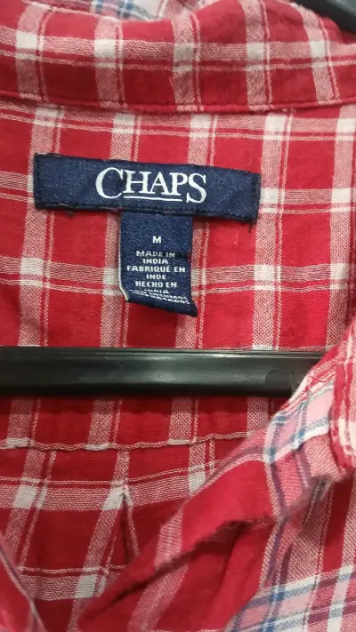 Camisa a cuadros roja Chaps para hombre - miniatura 3