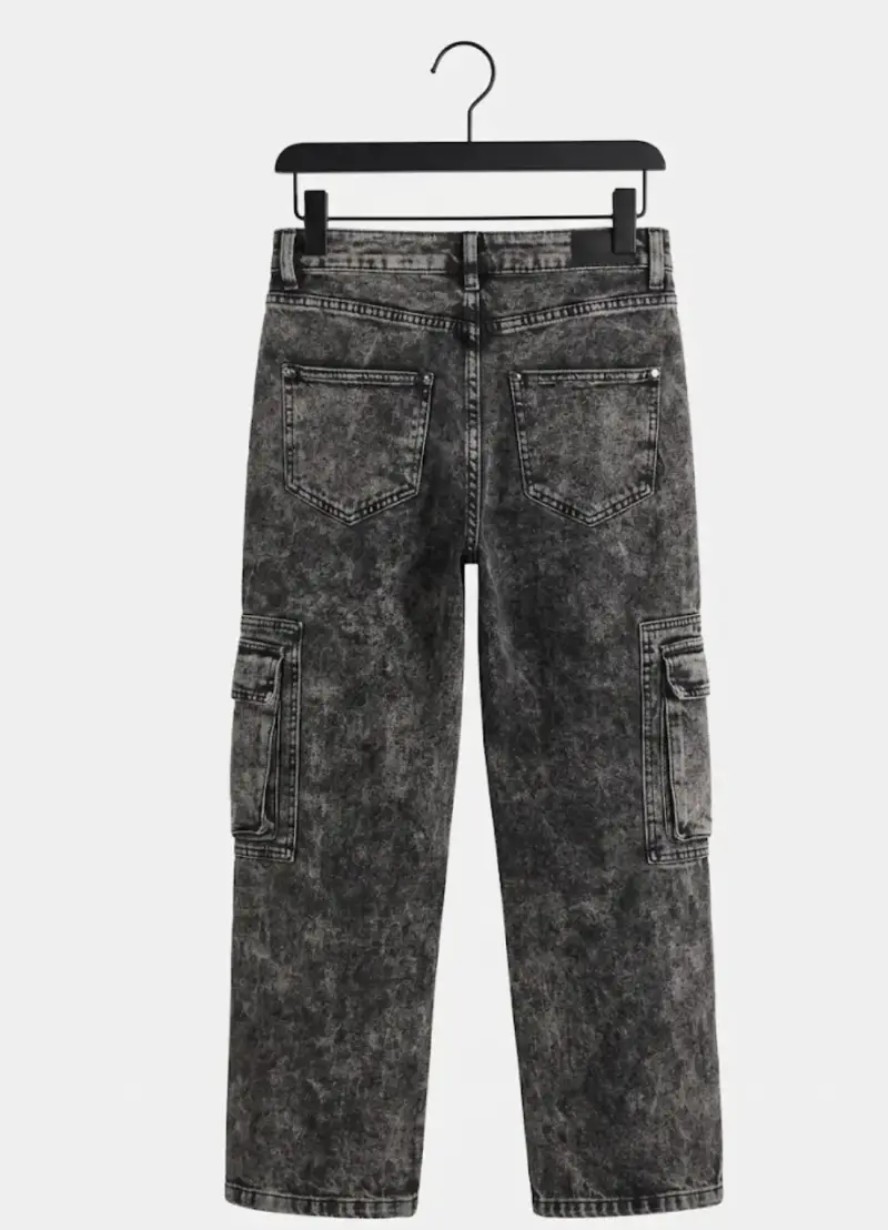 Jeans cargo gris oscuro mujer - 2