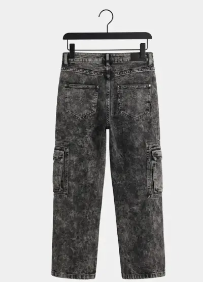 Jeans cargo gris oscuro mujer - miniatura 2