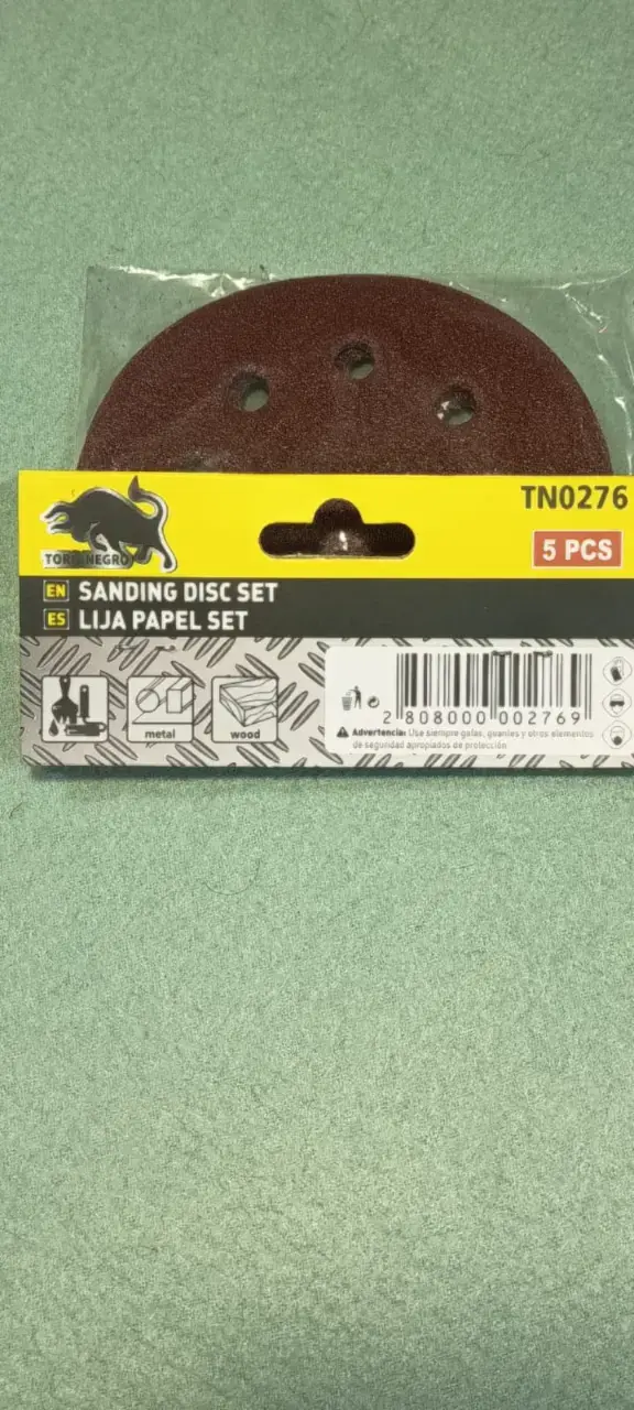 Pack 25 Discos Lija Velcro 4.5" Toro Negro - 5