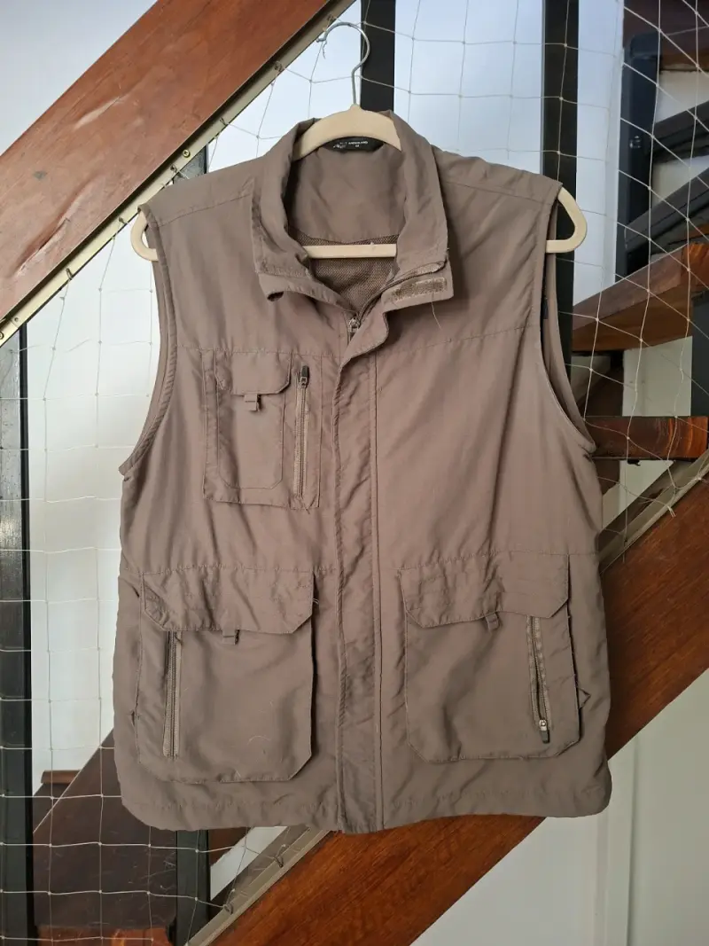 Chaleco geólogo sin mangas color beige - 1