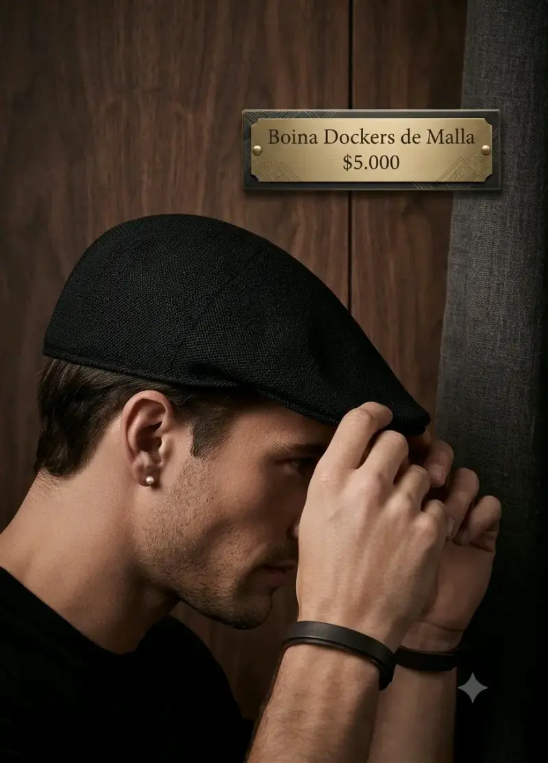 Boina Dockers de malla negra elegante - 1